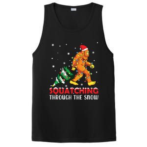 Funny Sasquatch Christmas Squatching Bigfoot Xmas Tree Light PosiCharge Competitor Tank