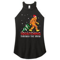 Funny Sasquatch Christmas Squatching Bigfoot Xmas Tree Light Women's Perfect Tri Rocker Tank