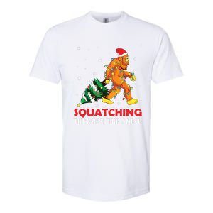 Funny Sasquatch Christmas Squatching Bigfoot Xmas Tree Light Softstyle CVC T-Shirt