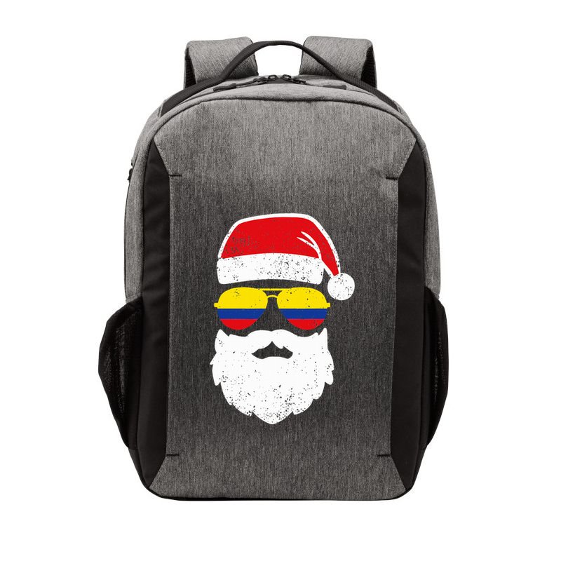 Funny Santa Claus Face Sunglasses Colombia Flag Colombian  Vector Backpack