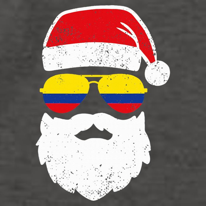 Funny Santa Claus Face Sunglasses Colombia Flag Colombian  Vector Backpack