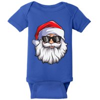 Funny Santa Claus Face Sunglasses With Hat Beard Christmas Gift Baby Bodysuit