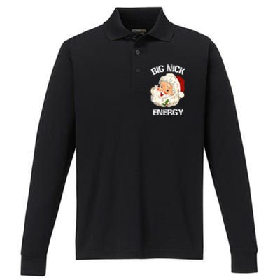 Funny Santa Christmas Big Nick Energy Gift Performance Long Sleeve Polo