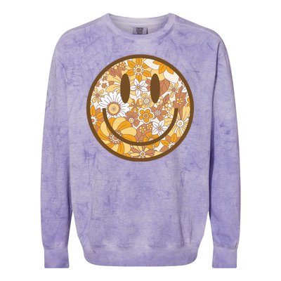 Floral Smiley Cute Gift Colorblast Crewneck Sweatshirt