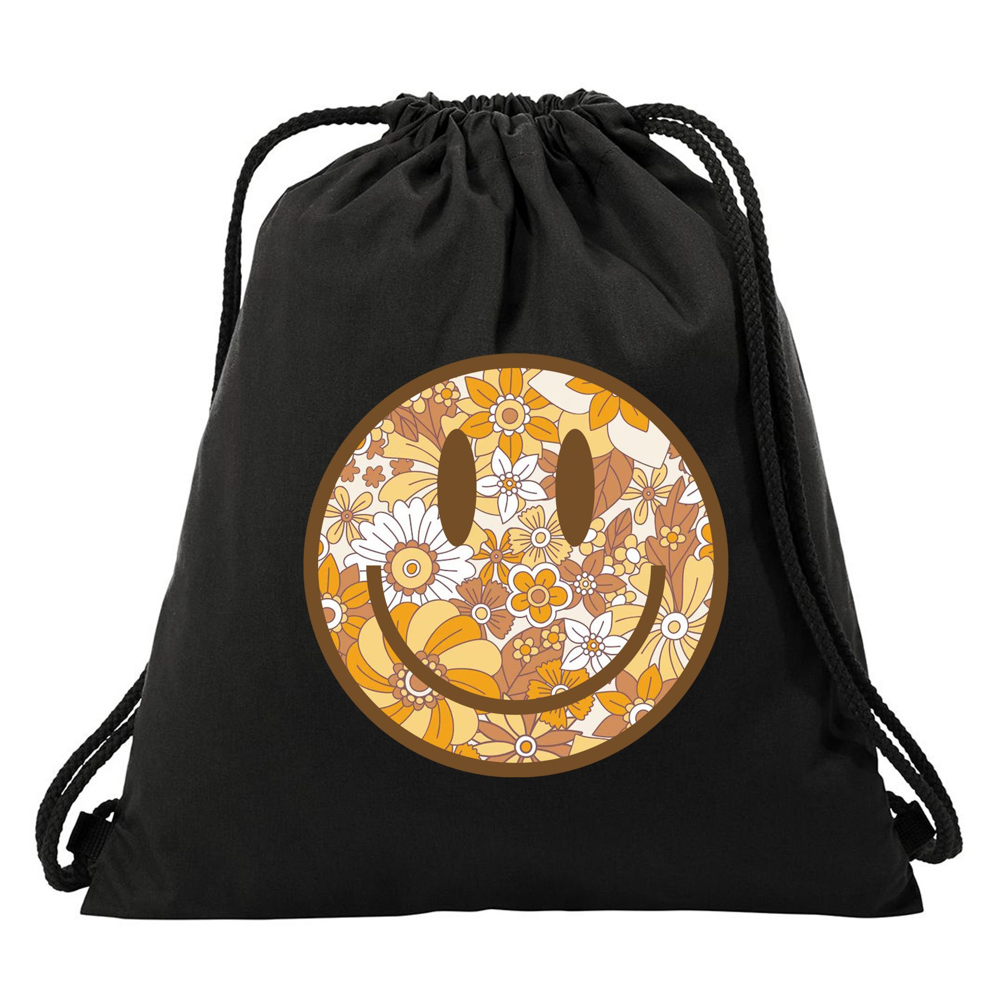 Floral Smiley Cute Gift Drawstring Bag