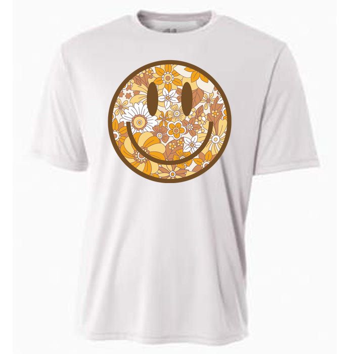 Floral Smiley Cute Gift Cooling Performance Crew T-Shirt