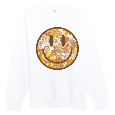 Floral Smiley Cute Gift Premium Crewneck Sweatshirt