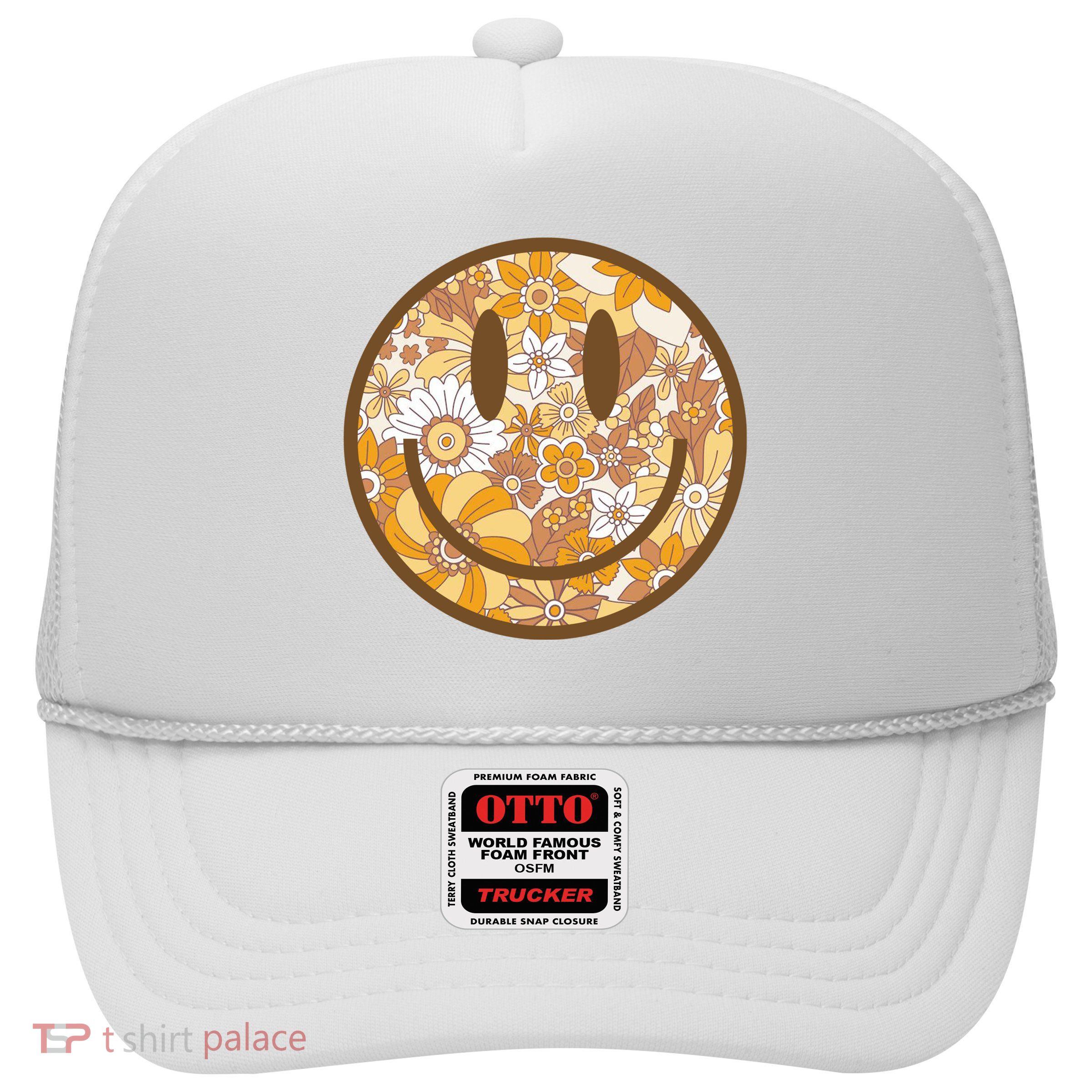 Floral Smiley Cute Gift Trucker Hat