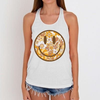 Floral Smiley Cute Gift Women's Knotted Racerback Tank