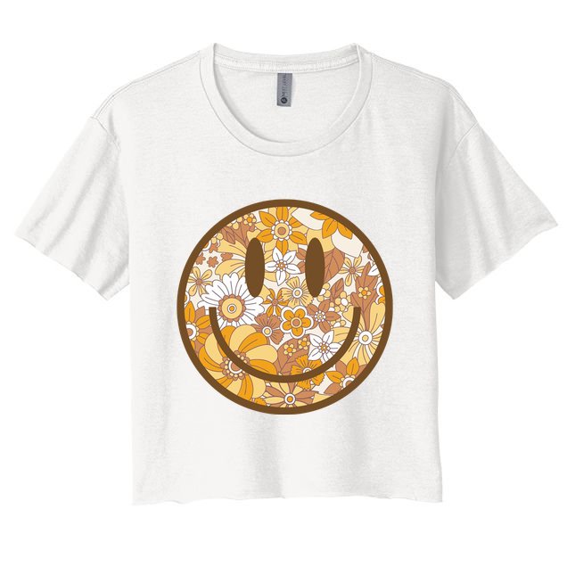 Floral Smiley Cute Gift Crop Top