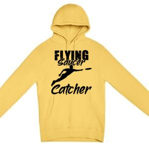 Flying Saucer Catcher Disc Golf Sport Ultimate Frisbee Cute Gift Premium Pullover Hoodie