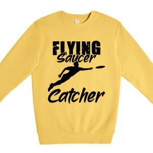 Flying Saucer Catcher Disc Golf Sport Ultimate Frisbee Cute Gift Premium Crewneck Sweatshirt