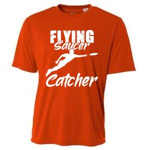 Flying Saucer Catcher Disc Golf Sport Ultimate Frisbee Cute Gift Cooling Performance Crew T-Shirt