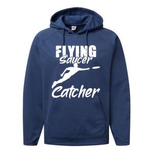 Flying Saucer Catcher Disc Golf Sport Ultimate Frisbee Cute Gift Performance Fleece Hoodie