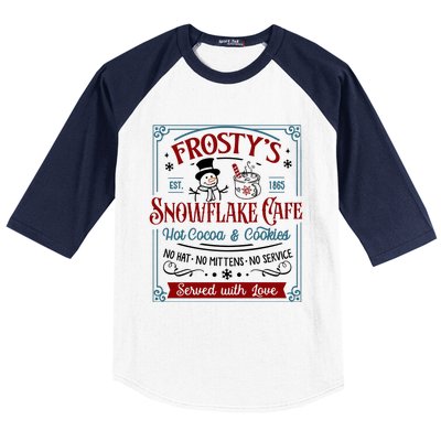 FrostyS Snowflake Coffee Christmas Vibes Baseball Sleeve Shirt