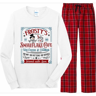 FrostyS Snowflake Coffee Christmas Vibes Long Sleeve Pajama Set