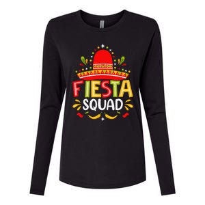 Fiesta Squad Cinco De Mayo Party Womens Cotton Relaxed Long Sleeve T-Shirt