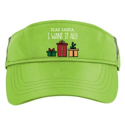 Funny Santa Christmas Holiday Gift Dear Santa I Want It All Cute Gift Adult Drive Performance Visor