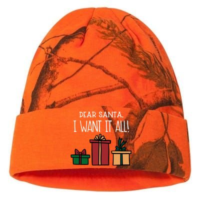 Funny Santa Christmas Holiday Gift Dear Santa I Want It All Cute Gift Kati Licensed 12" Camo Beanie