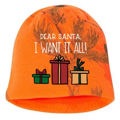 Funny Santa Christmas Holiday Gift Dear Santa I Want It All Cute Gift Kati - Camo Knit Beanie