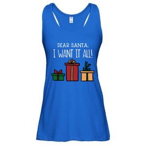 Funny Santa Christmas Holiday Gift Dear Santa I Want It All Cute Gift Ladies Essential Flowy Tank