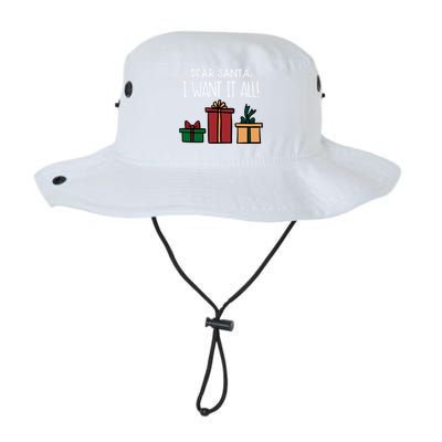 Funny Santa Christmas Holiday Gift Dear Santa I Want It All Cute Gift Legacy Cool Fit Booney Bucket Hat