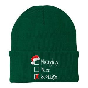 Funny Scottish Christmas Funny Gift Scotland Naughty Nice Knit Cap Winter Beanie