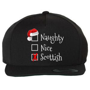 Funny Scottish Christmas Funny Gift Scotland Naughty Nice Wool Snapback Cap