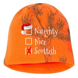 Funny Scottish Christmas Funny Gift Scotland Naughty Nice Kati - Camo Knit Beanie