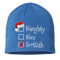 Funny Scottish Christmas Funny Gift Scotland Naughty Nice Sustainable Beanie