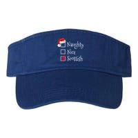 Funny Scottish Christmas Funny Gift Scotland Naughty Nice Valucap Bio-Washed Visor