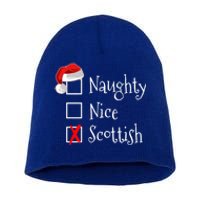 Funny Scottish Christmas Funny Gift Scotland Naughty Nice Short Acrylic Beanie