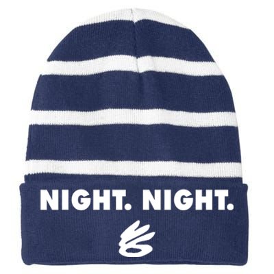 Funny Steph Curryy Night Night Striped Beanie with Solid Band