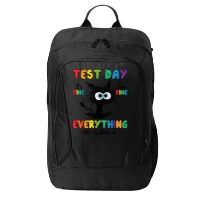 Funny Stressed Cat IM Fine Everything Is Fine Teacher Test Day City Backpack