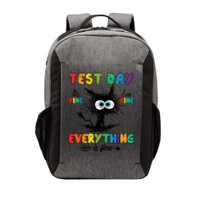 Funny Stressed Cat IM Fine Everything Is Fine Teacher Test Day Vector Backpack