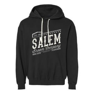 Funny Scary Company Olde Salem Massachusetts Witch Broom Co Gift Garment-Dyed Fleece Hoodie