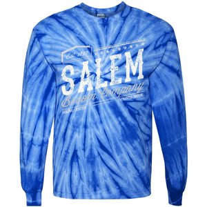 Funny Scary Company Olde Salem Massachusetts Witch Broom Co Gift Tie-Dye Long Sleeve Shirt