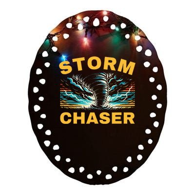 Future Storm Chaser Storm Chasing Tornado Meteorology Ceramic Oval Ornament