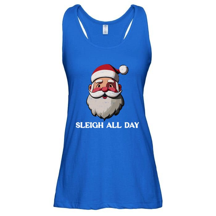 Funny Santa Christmas Sleigh All Day Pun Funny Gift Ladies Essential Flowy Tank