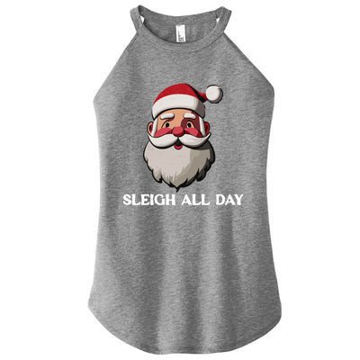 Funny Santa Christmas Sleigh All Day Pun Funny Gift Women’s Perfect Tri Rocker Tank