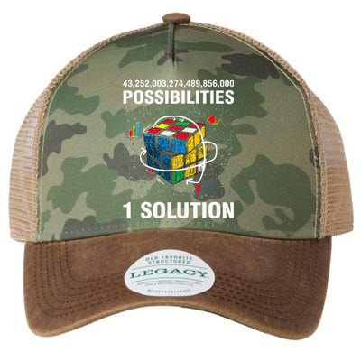 Funny Speed Cubing One Solution Math Lovers Legacy Tie Dye Trucker Hat