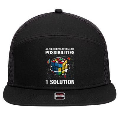 Funny Speed Cubing One Solution Math Lovers 7 Panel Mesh Trucker Snapback Hat