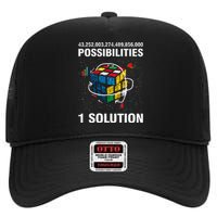 Funny Speed Cubing One Solution Math Lovers High Crown Mesh Back Trucker Hat