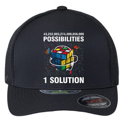 Funny Speed Cubing One Solution Math Lovers Flexfit Unipanel Trucker Cap