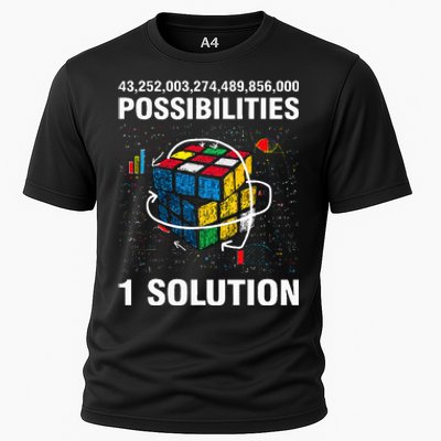 Funny Speed Cubing One Solution Math Lovers Cooling Performance Crew T-Shirt