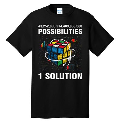 Funny Speed Cubing One Solution Math Lovers Tall T-Shirt