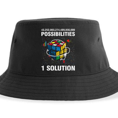 Funny Speed Cubing One Solution Math Lovers Sustainable Bucket Hat