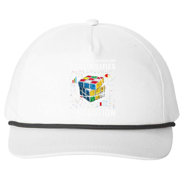 Funny Speed Cubing One Solution Math Lovers Snapback Five-Panel Rope Hat