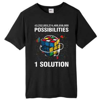 Funny Speed Cubing One Solution Math Lovers Tall Fusion ChromaSoft Performance T-Shirt