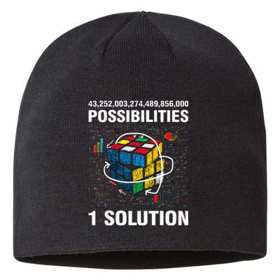 Funny Speed Cubing One Solution Math Lovers Sustainable Beanie